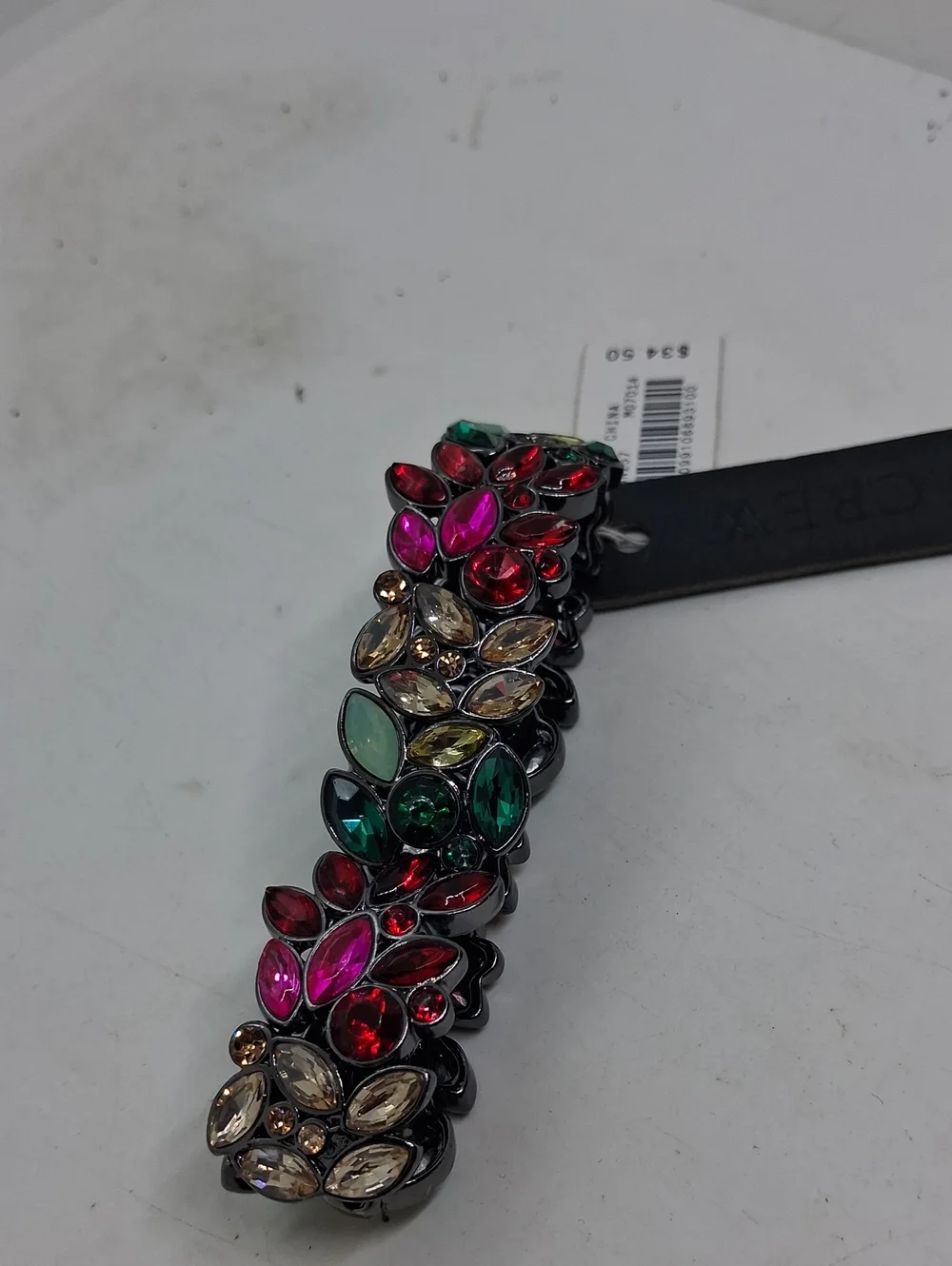 NWT J. Crew Pink Felt Disc Drop Earrings & Multi-colored Stretch Bracelet